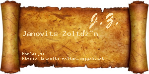 Janovits Zoltán névjegykártya